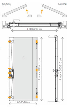 disegno tecnico Porta blindata BLINDO CONFORT EX