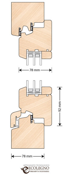 Serramenti in legno spessore 78 millimetri