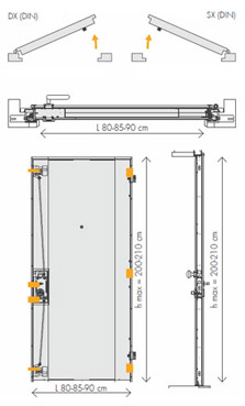 disegno tecnico Porta blindata FIRE30