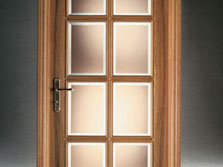 Porta con vetro in legno Classica