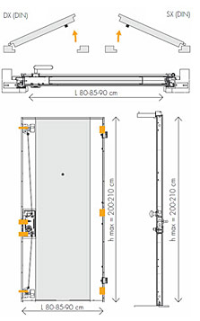 disegno tecnico porta blindata TRIA